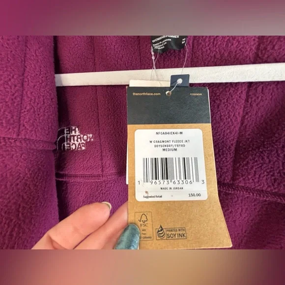 NWT The North Face Cragmont Purple Fleece Jacket size medium winter coat - Picture 8 of 16